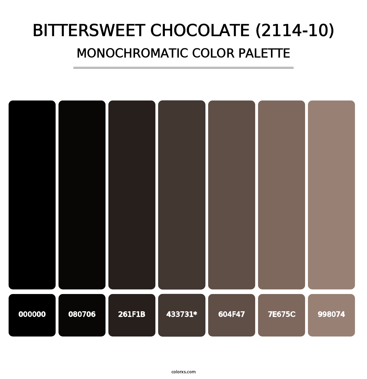 Bittersweet Chocolate (2114-10) - Monochromatic Color Palette