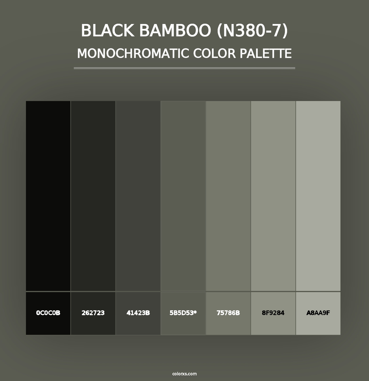 Black Bamboo (N380-7) - Monochromatic Color Palette