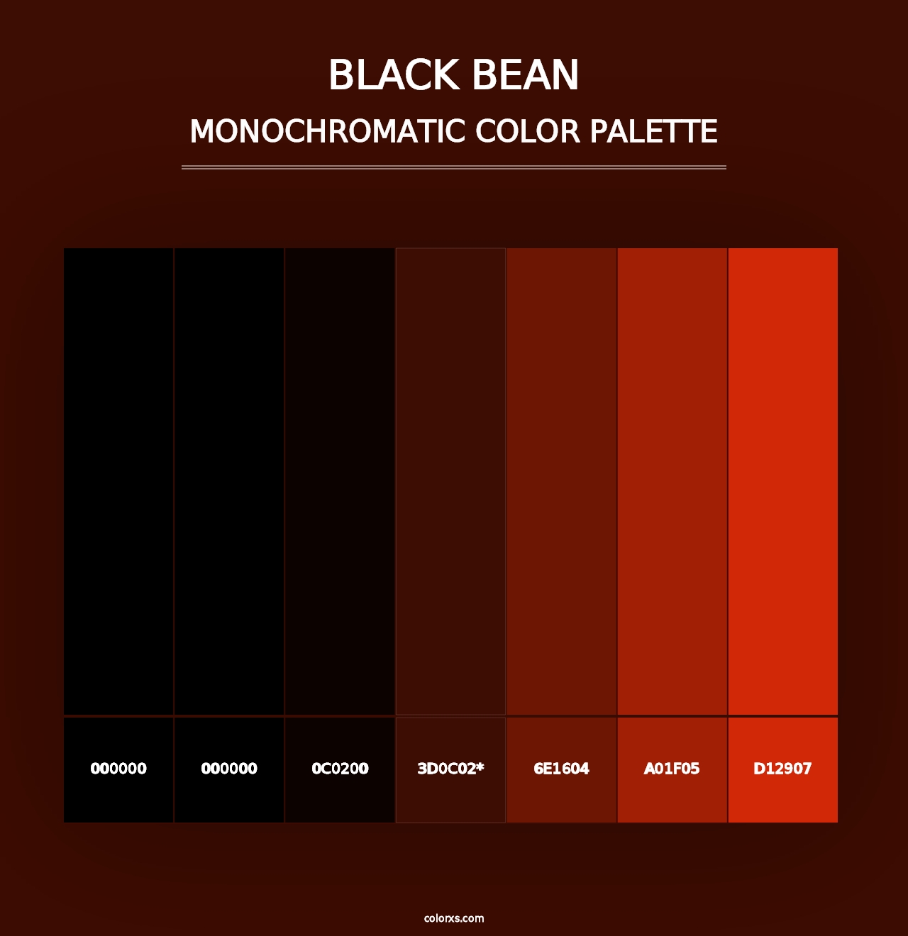 Black Bean - Monochromatic Color Palette