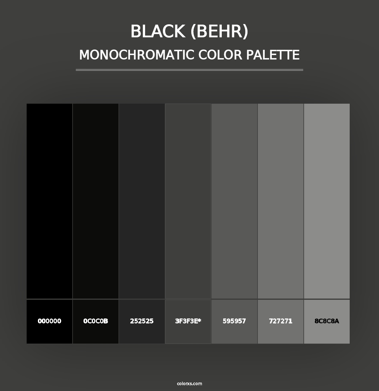 Black (Behr) - Monochromatic Color Palette