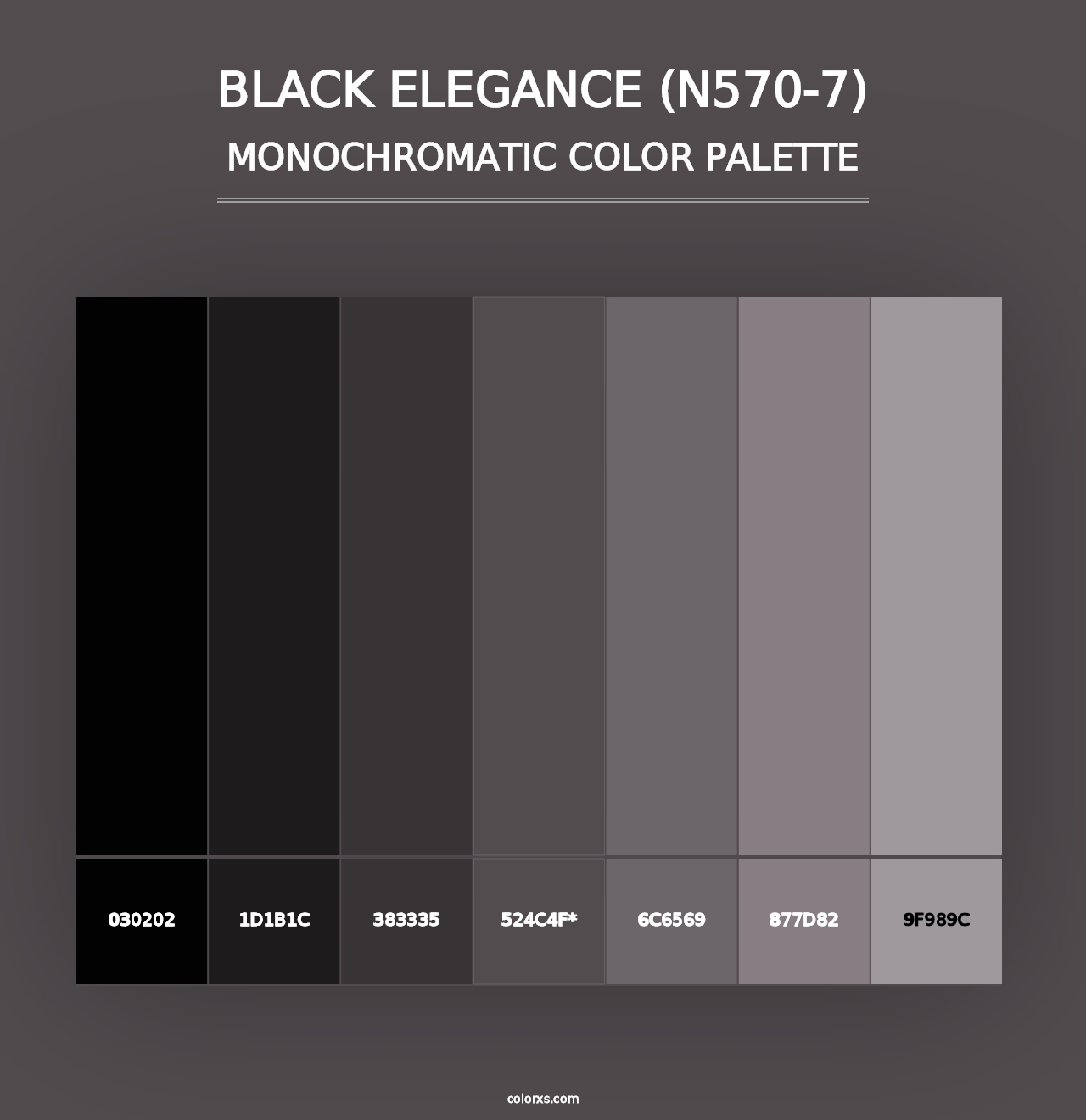 Black Elegance (N570-7) - Monochromatic Color Palette