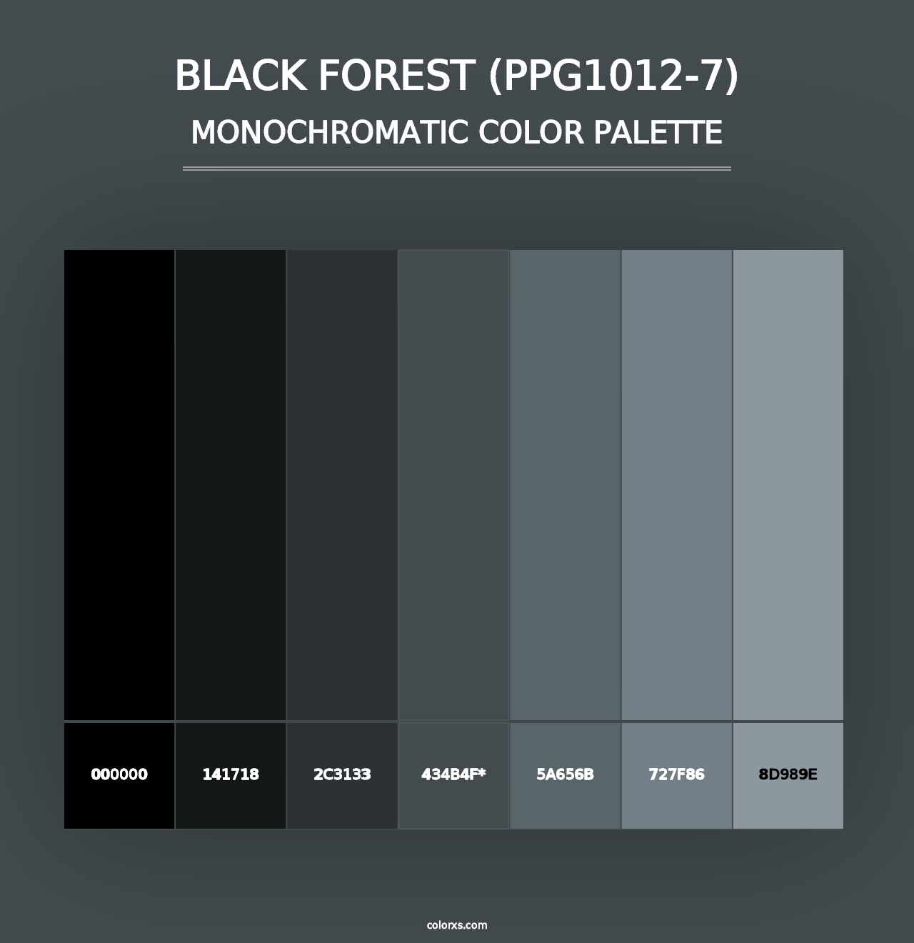 Black Forest (PPG1012-7) - Monochromatic Color Palette