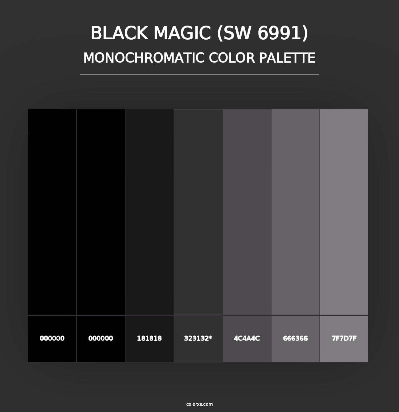 Black Magic (SW 6991) - Monochromatic Color Palette