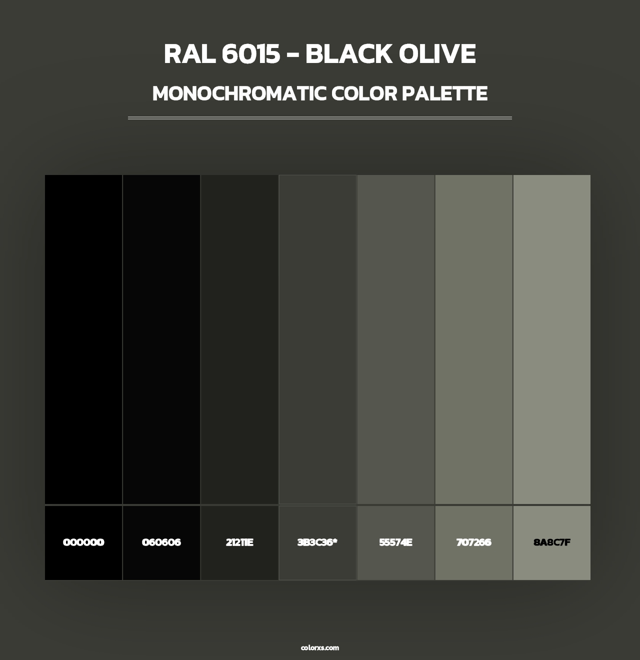 RAL 6015 - Black olive - Monochromatic Color Palette