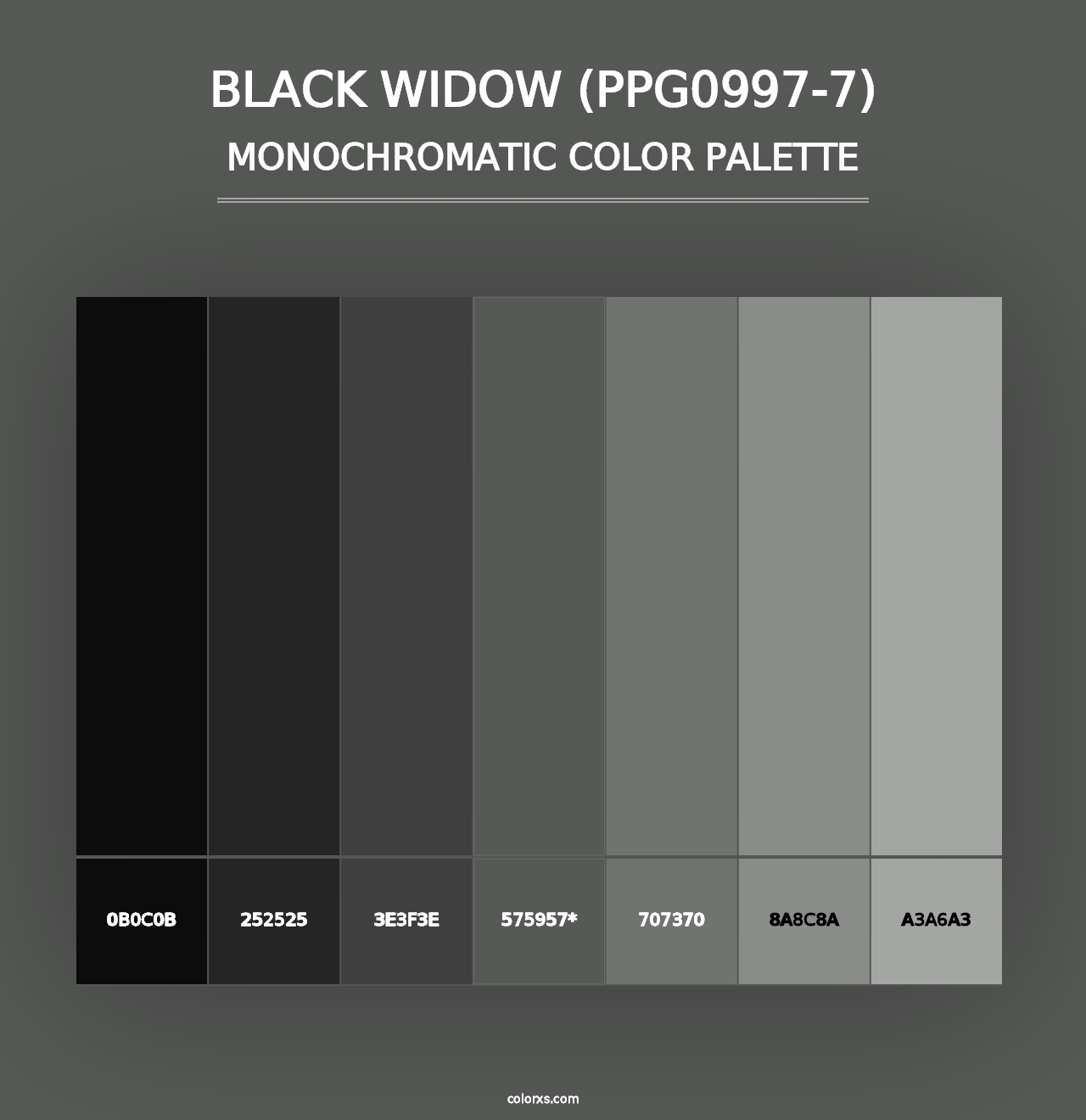 Black Widow (PPG0997-7) - Monochromatic Color Palette