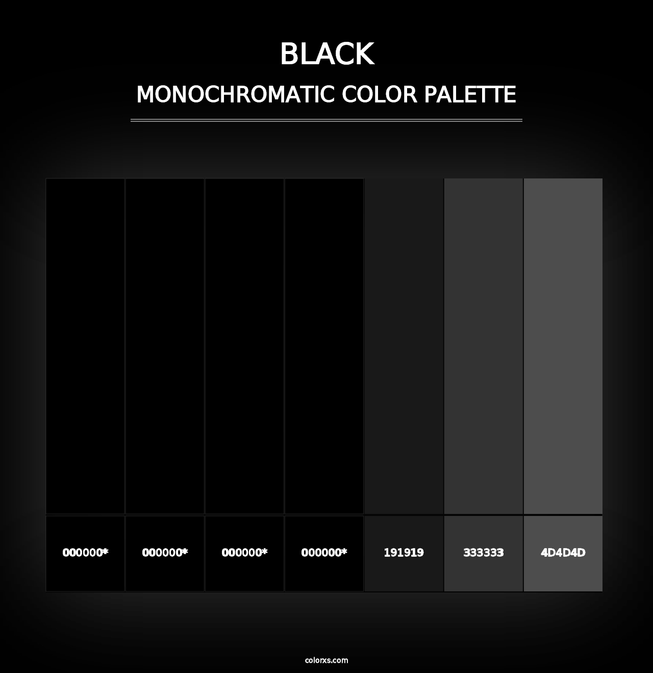 Black - Monochromatic Color Palette