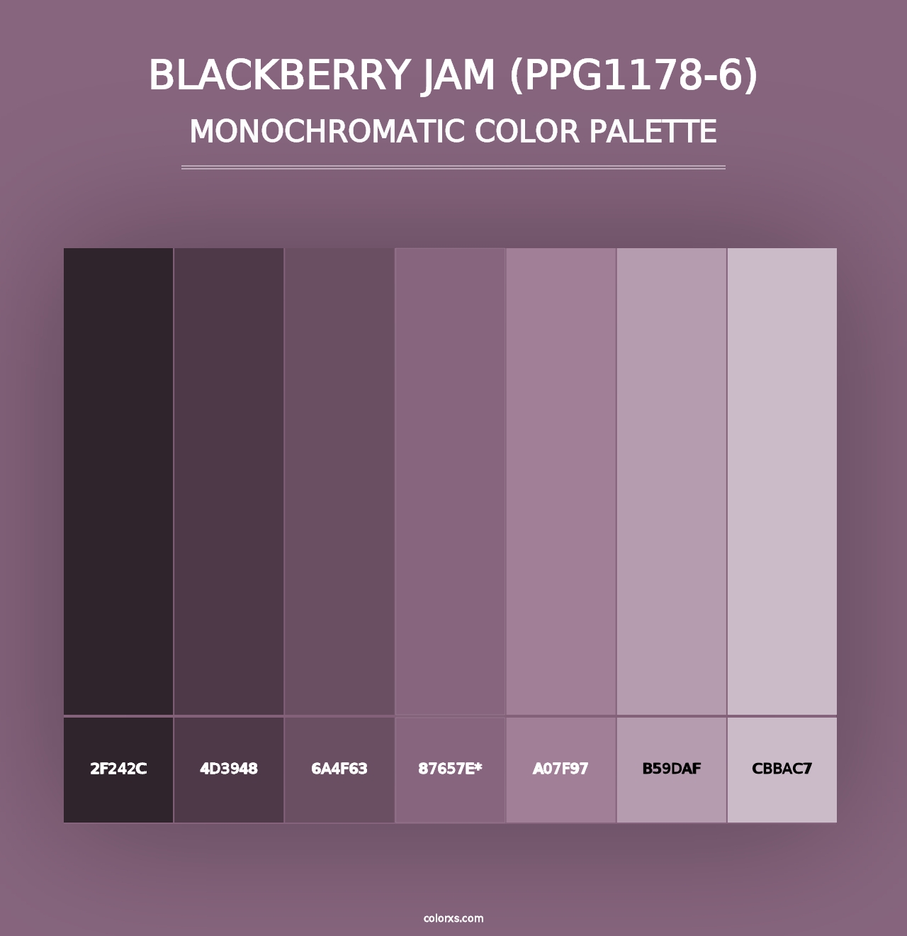 Blackberry Jam (PPG1178-6) - Monochromatic Color Palette