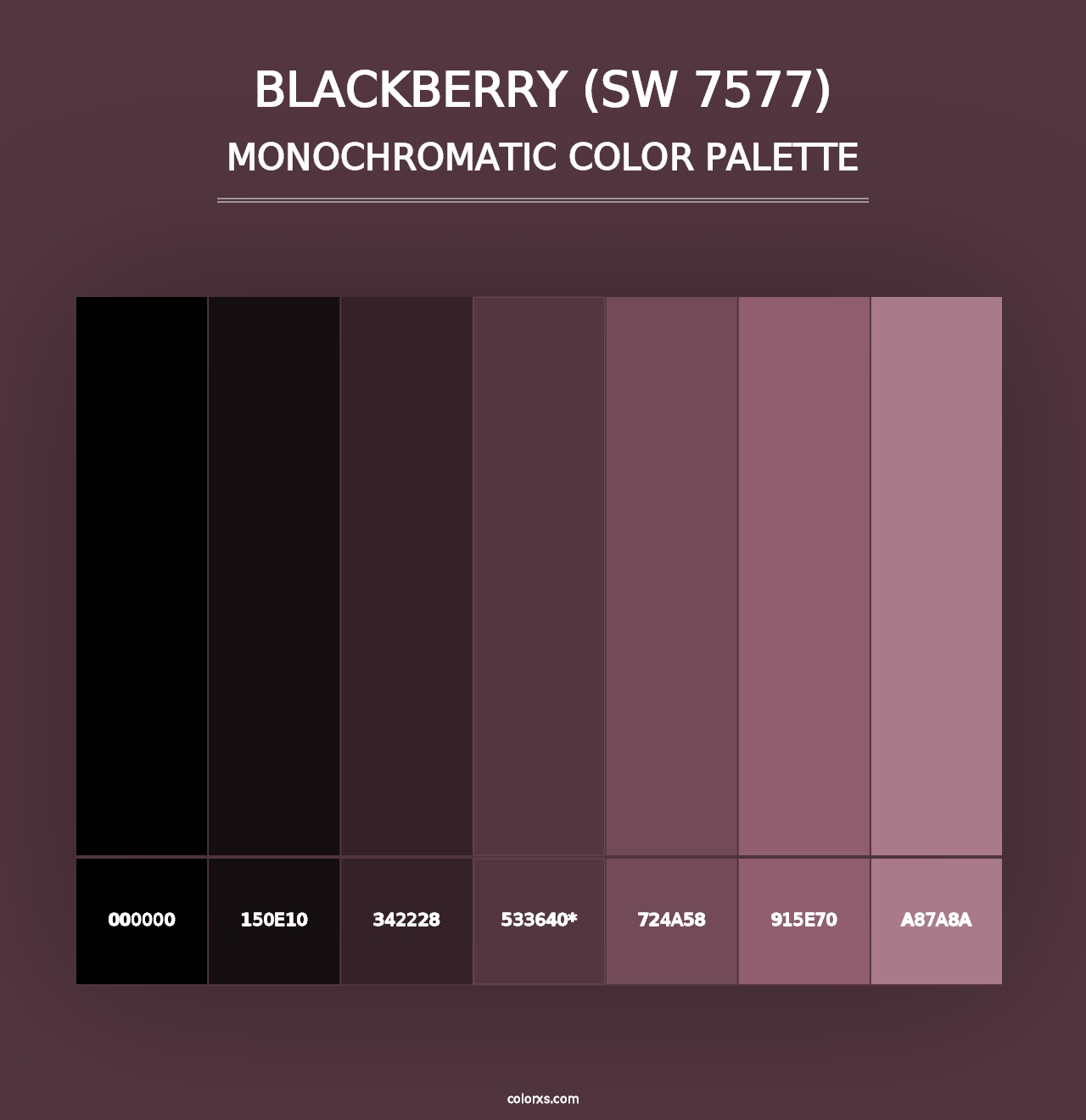 Blackberry (SW 7577) - Monochromatic Color Palette