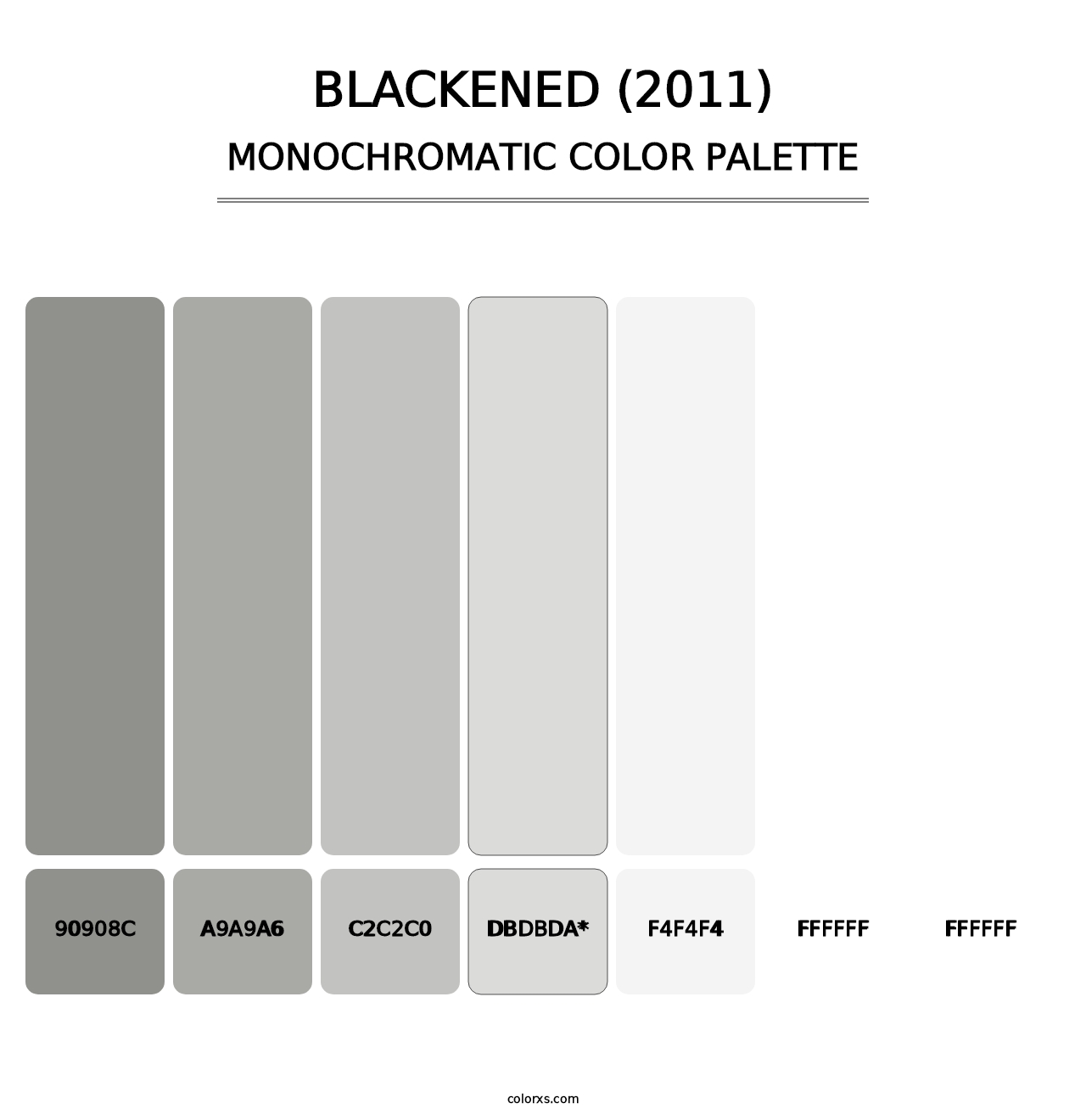 Blackened (2011) - Monochromatic Color Palette