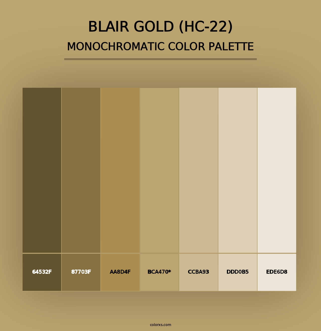 Blair Gold (HC-22) - Monochromatic Color Palette