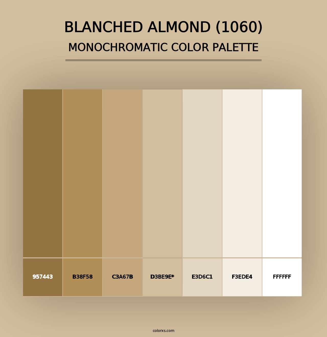 Blanched Almond (1060) - Monochromatic Color Palette