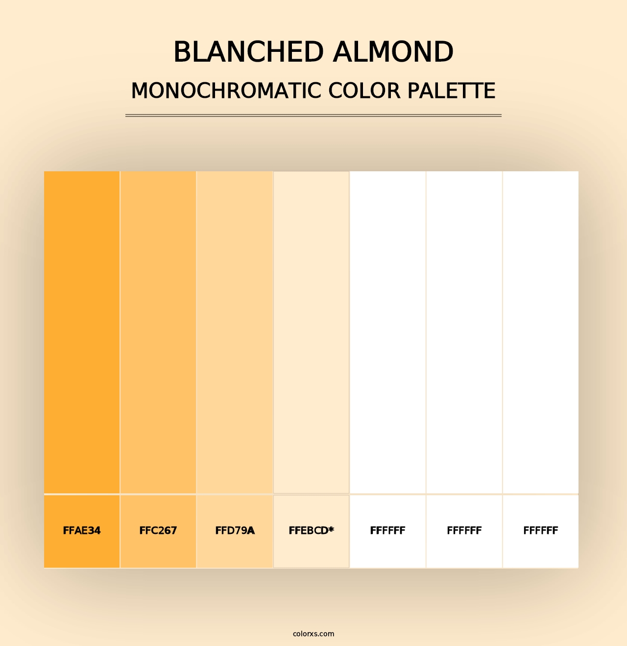 Blanched Almond - Monochromatic Color Palette