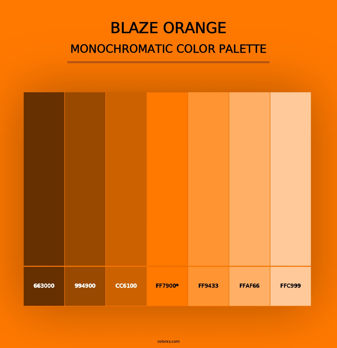 Blaze Orange - Monochromatic Color Palette