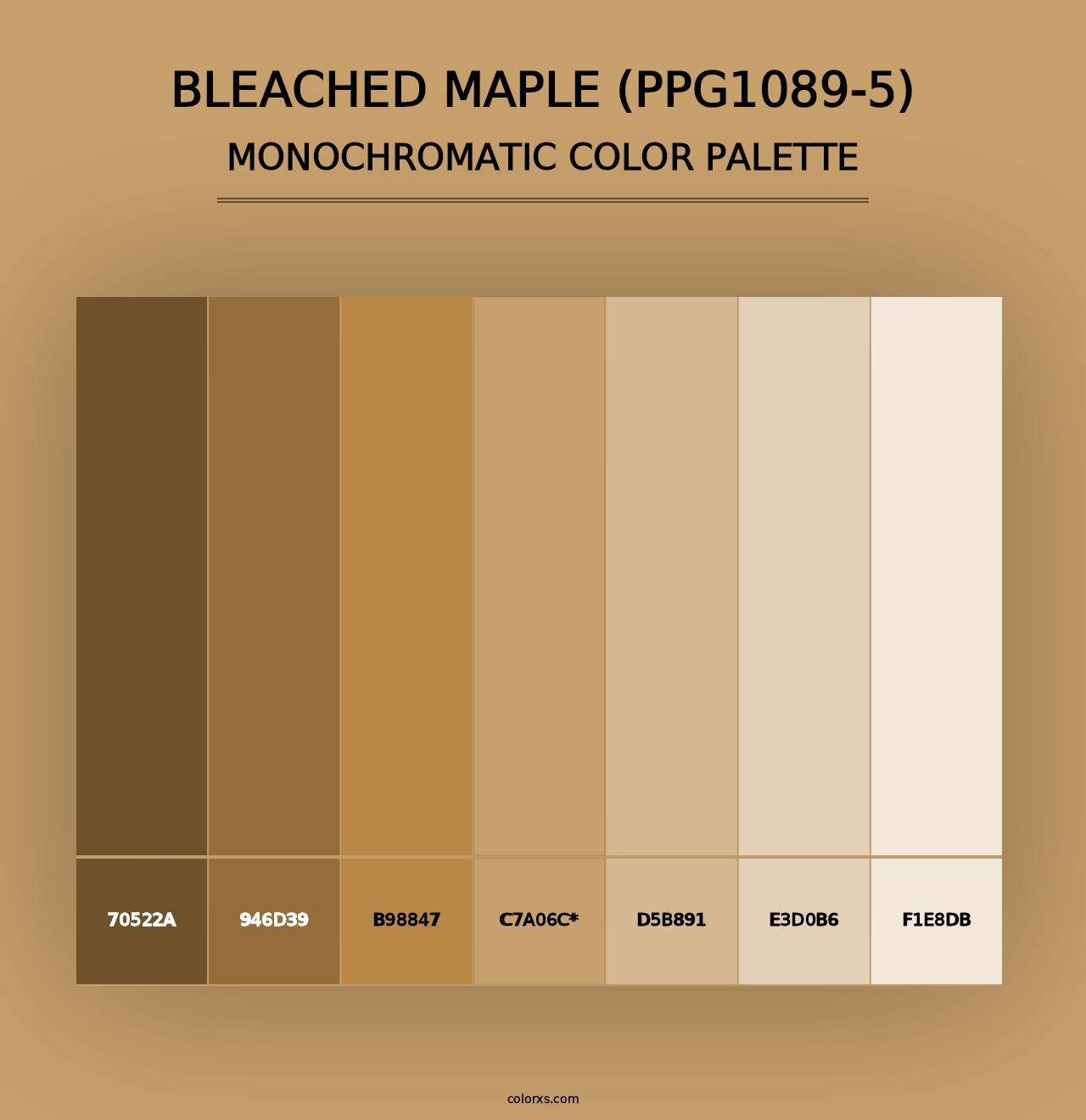 Bleached Maple (PPG1089-5) - Monochromatic Color Palette