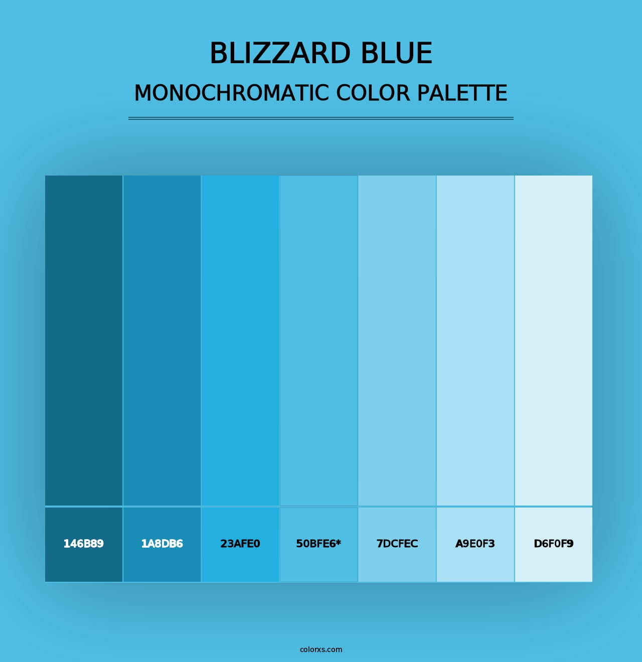 Blizzard Blue - Monochromatic Color Palette