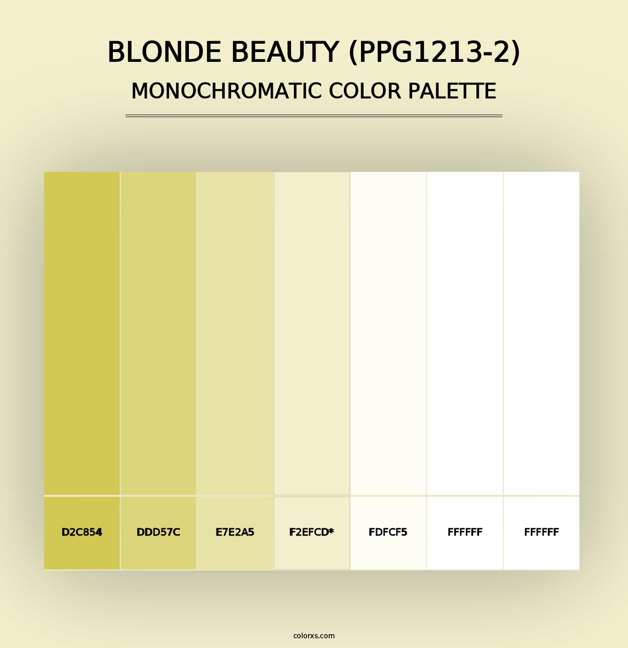 Blonde Beauty (PPG1213-2) - Monochromatic Color Palette