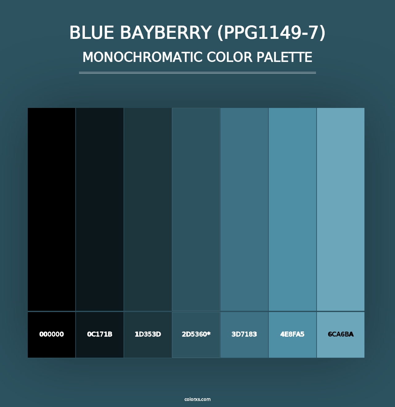 Blue Bayberry (PPG1149-7) - Monochromatic Color Palette