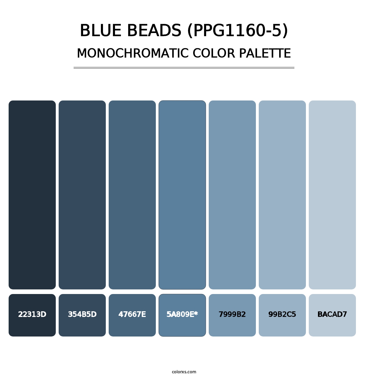 Blue Beads (PPG1160-5) - Monochromatic Color Palette