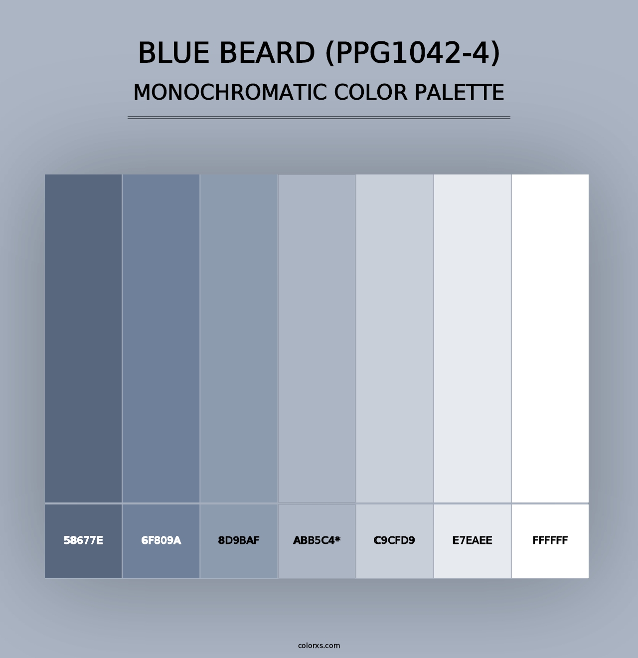 Blue Beard (PPG1042-4) - Monochromatic Color Palette