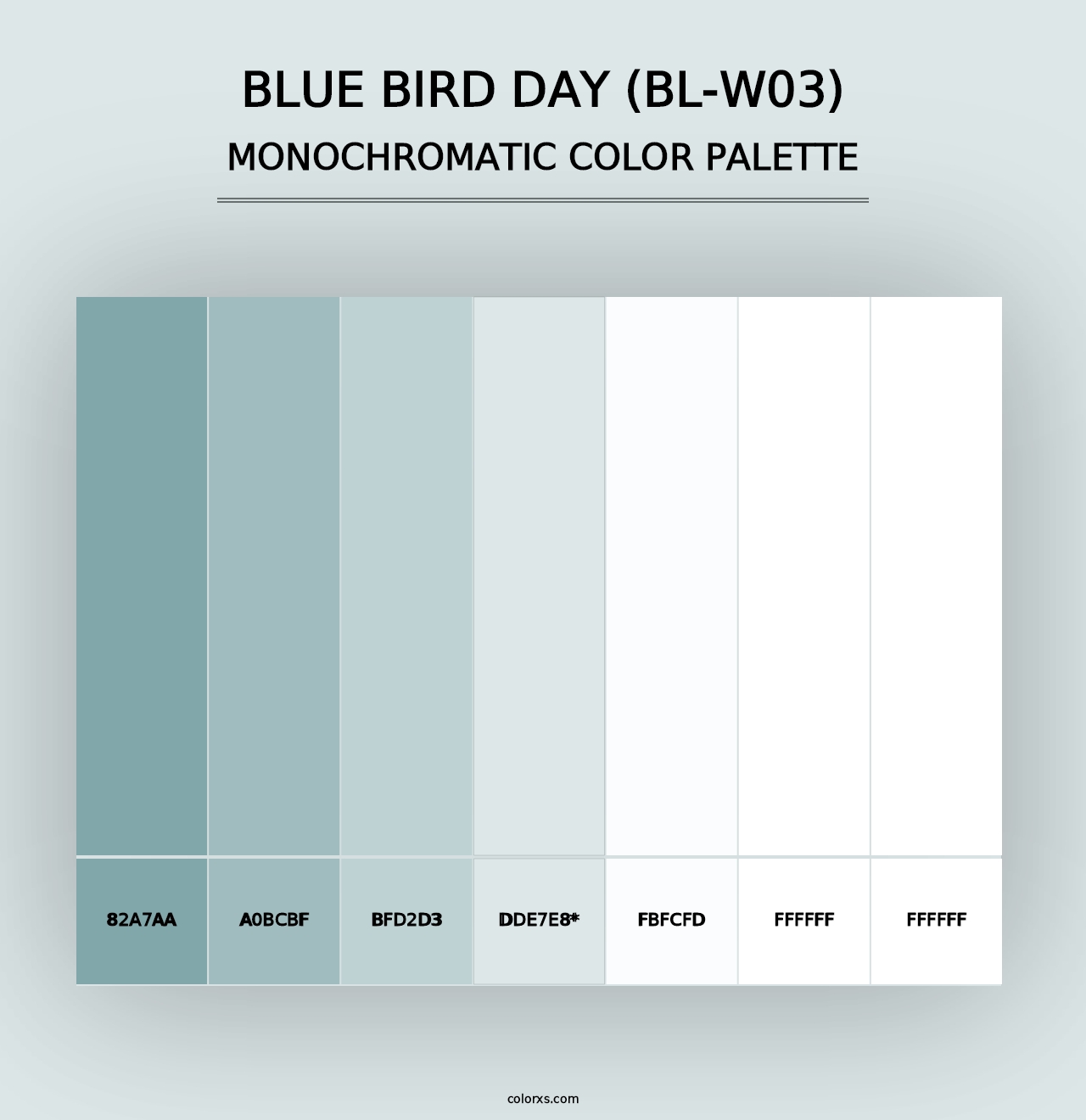 Blue Bird Day (BL-W03) - Monochromatic Color Palette