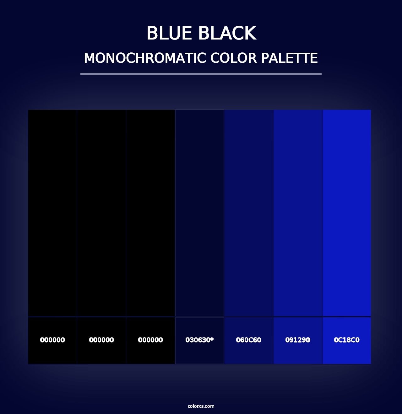 Blue Black - Monochromatic Color Palette