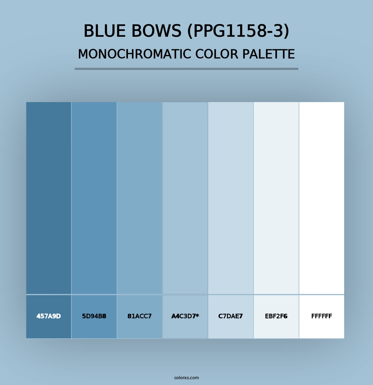 Blue Bows (PPG1158-3) - Monochromatic Color Palette