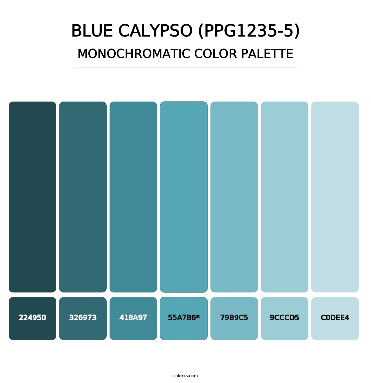 Blue Calypso (PPG1235-5) - Monochromatic Color Palette