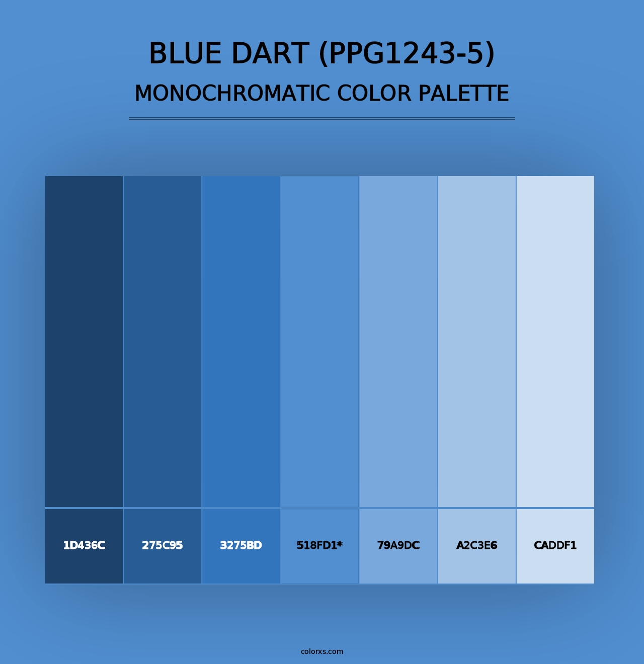 Blue Dart (PPG1243-5) - Monochromatic Color Palette