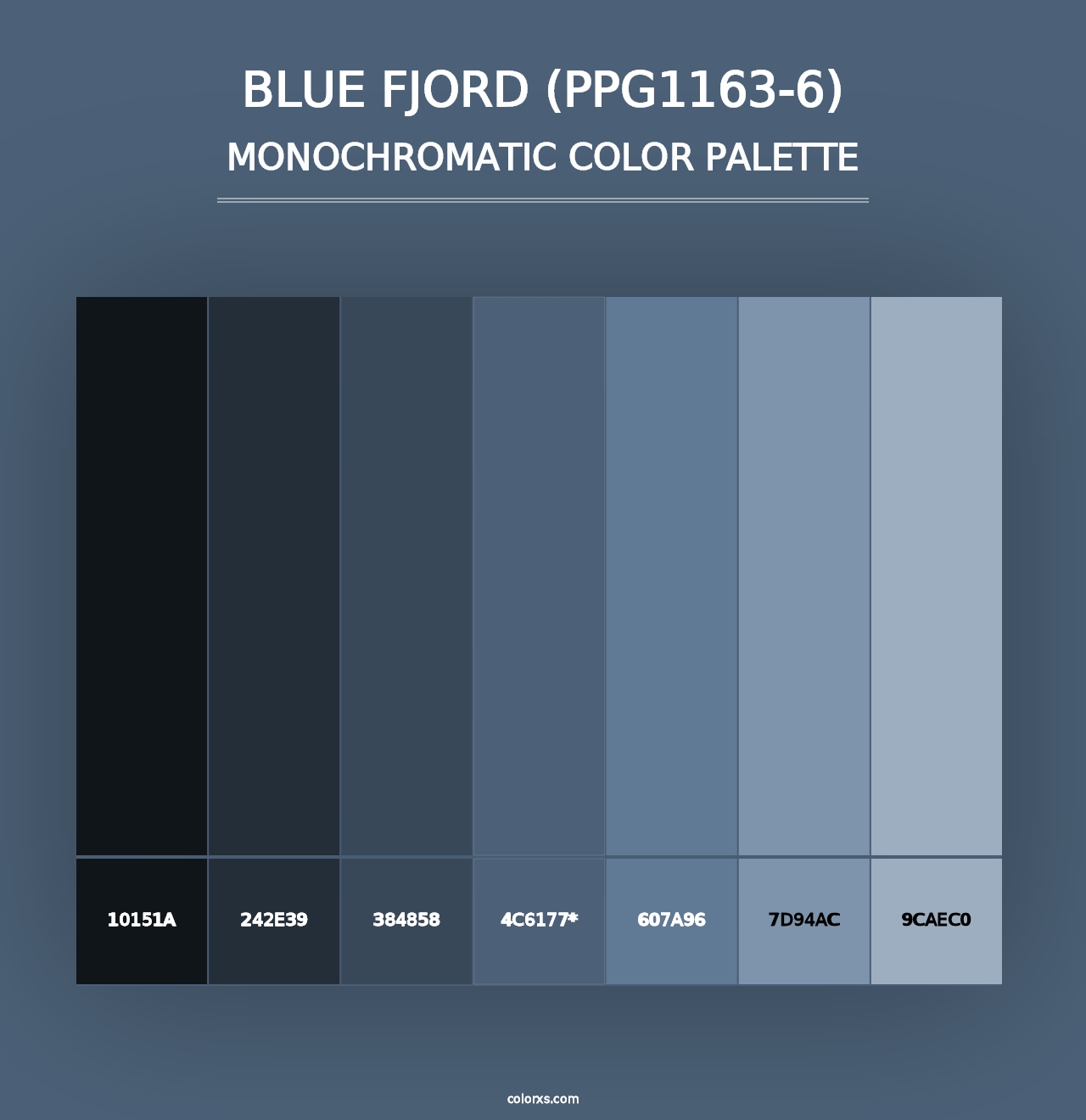 Blue Fjord (PPG1163-6) - Monochromatic Color Palette