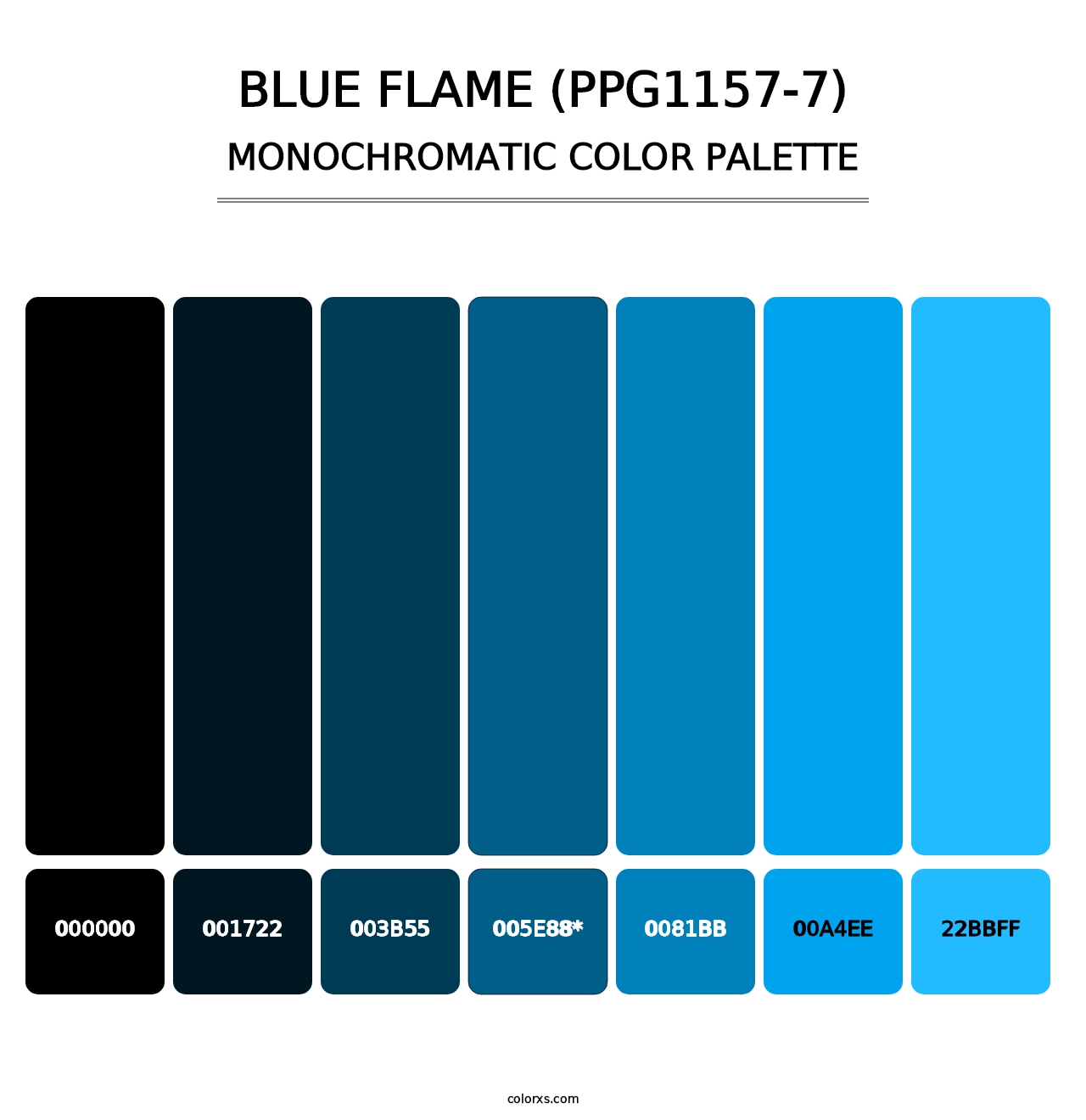 Blue Flame (PPG1157-7) - Monochromatic Color Palette