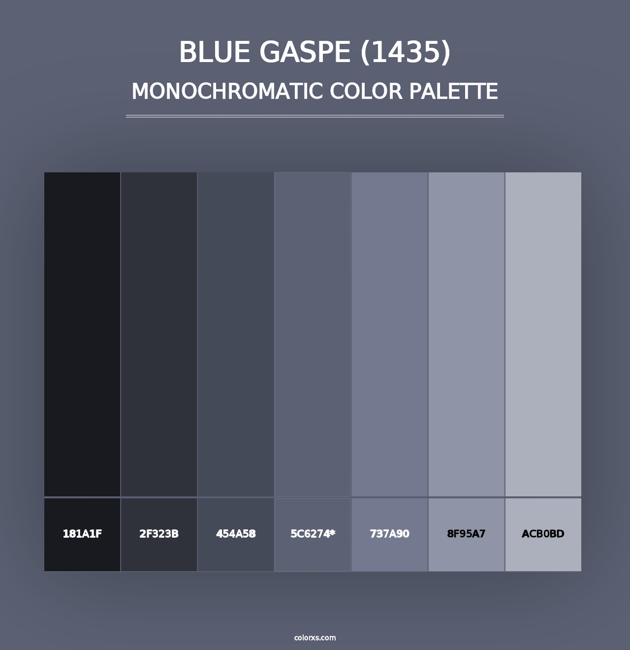 Blue Gaspe (1435) - Monochromatic Color Palette