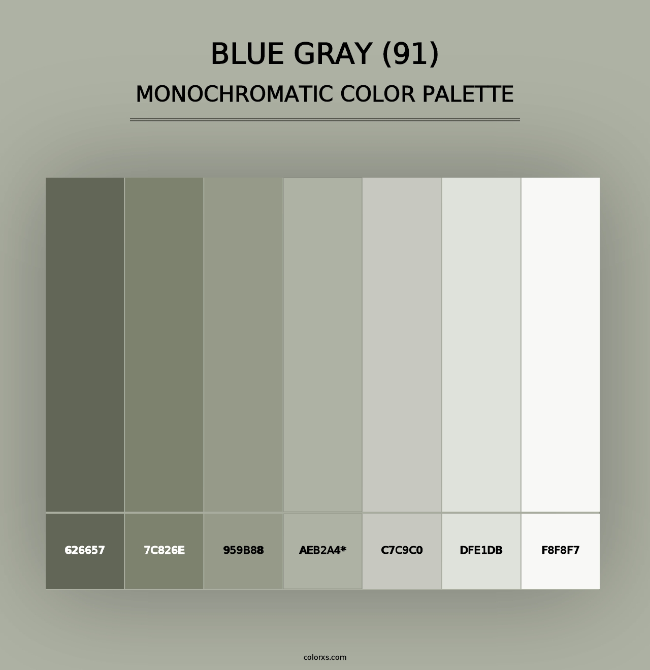 Blue Gray (91) - Monochromatic Color Palette