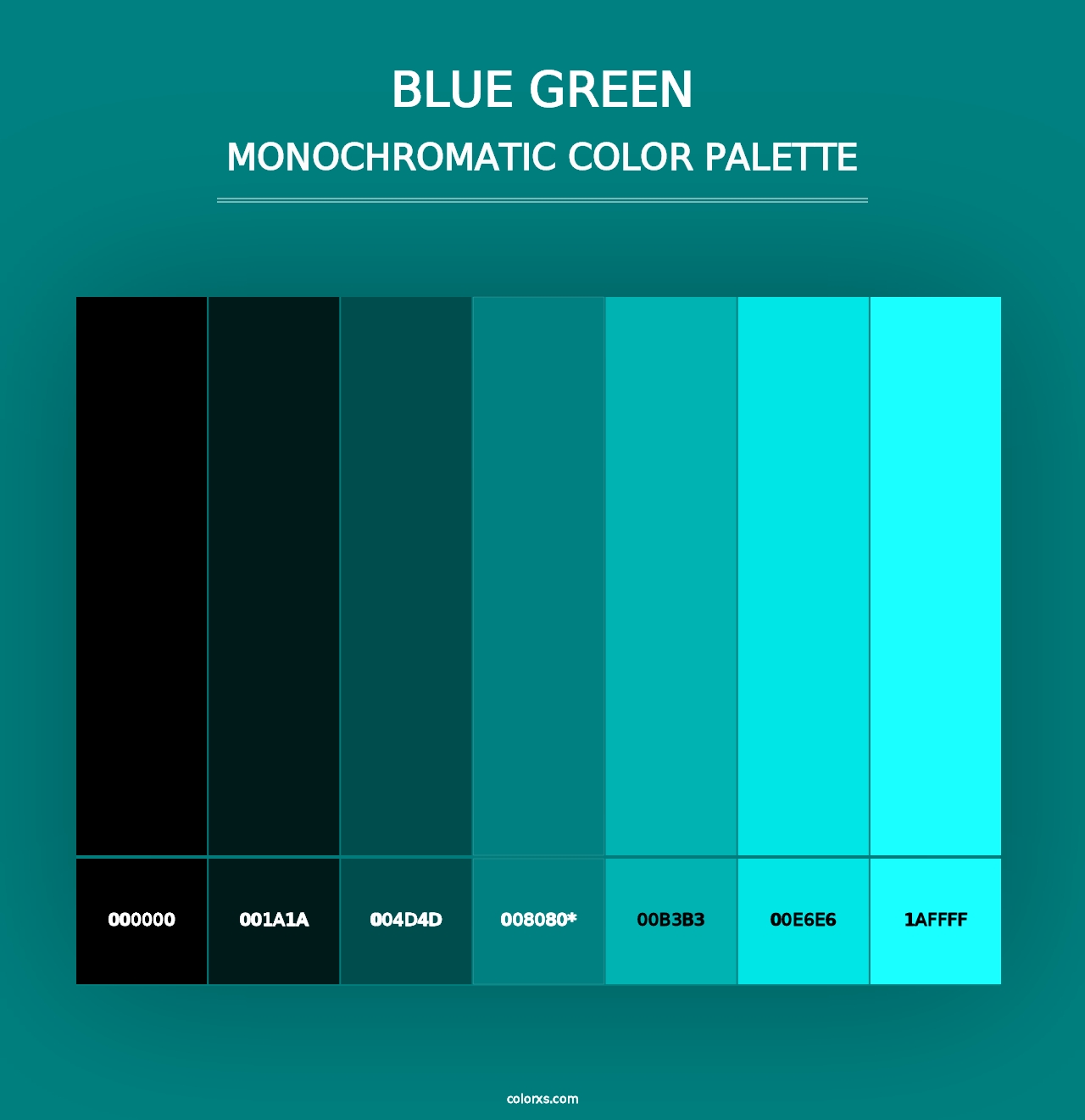 Blue Green - Monochromatic Color Palette