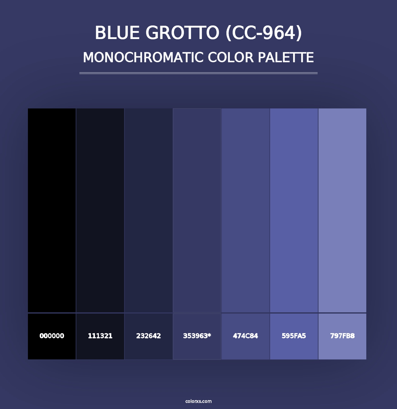 Blue Grotto (CC-964) - Monochromatic Color Palette