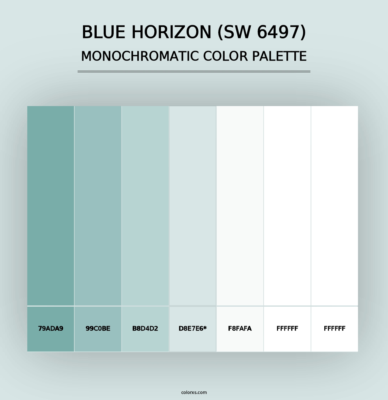 Blue Horizon (SW 6497) - Monochromatic Color Palette