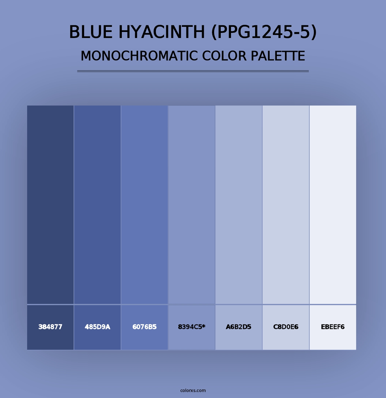 Blue Hyacinth (PPG1245-5) - Monochromatic Color Palette