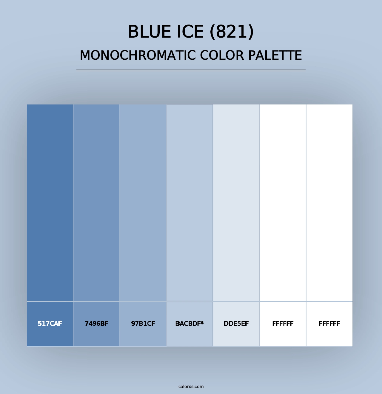 Blue Ice (821) - Monochromatic Color Palette