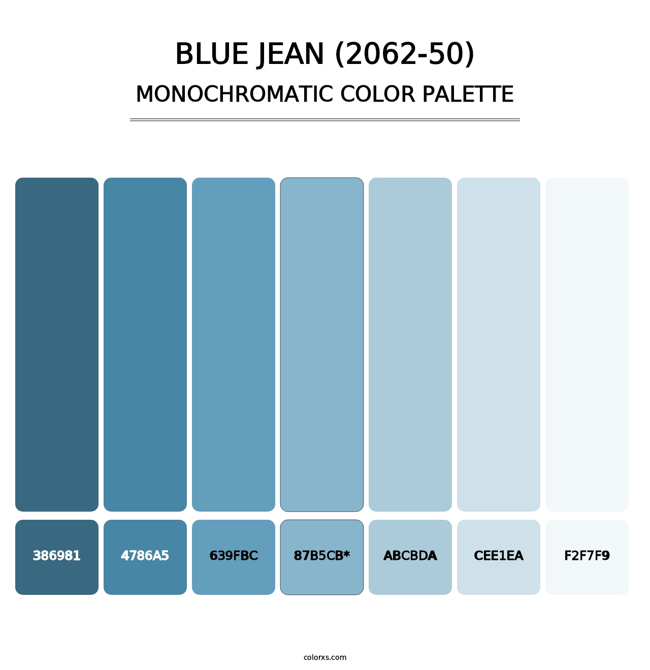 Blue Jean (2062-50) - Monochromatic Color Palette