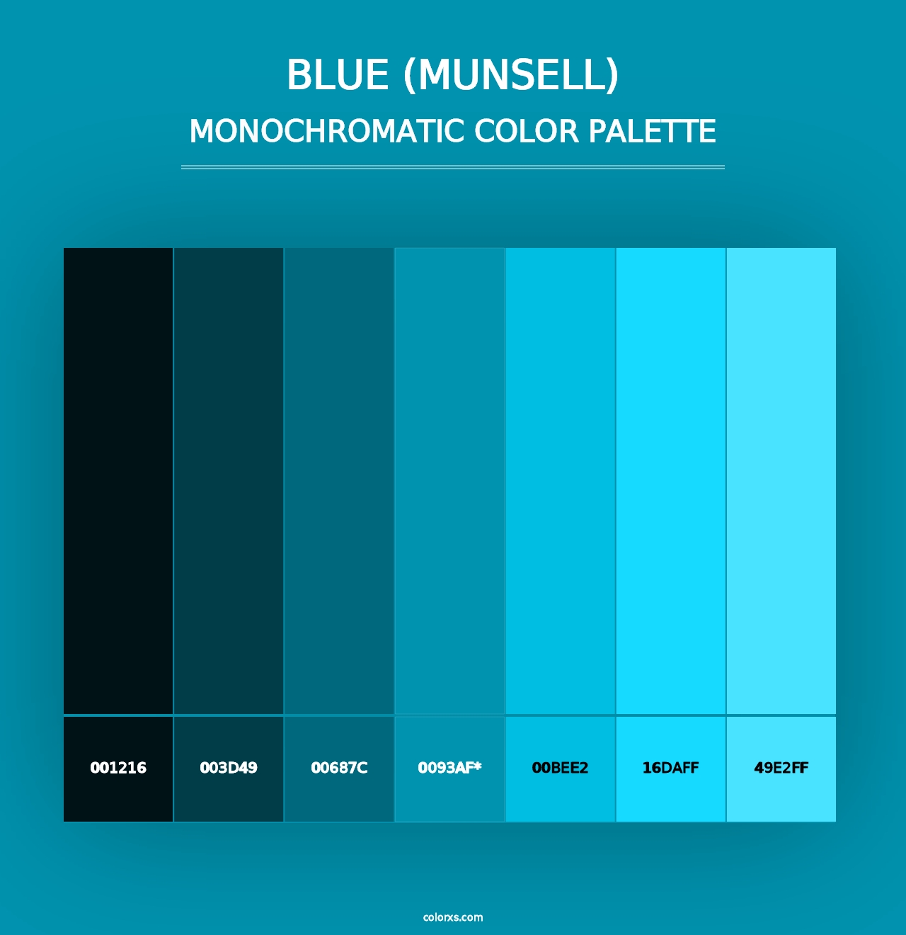 Blue (Munsell) - Monochromatic Color Palette