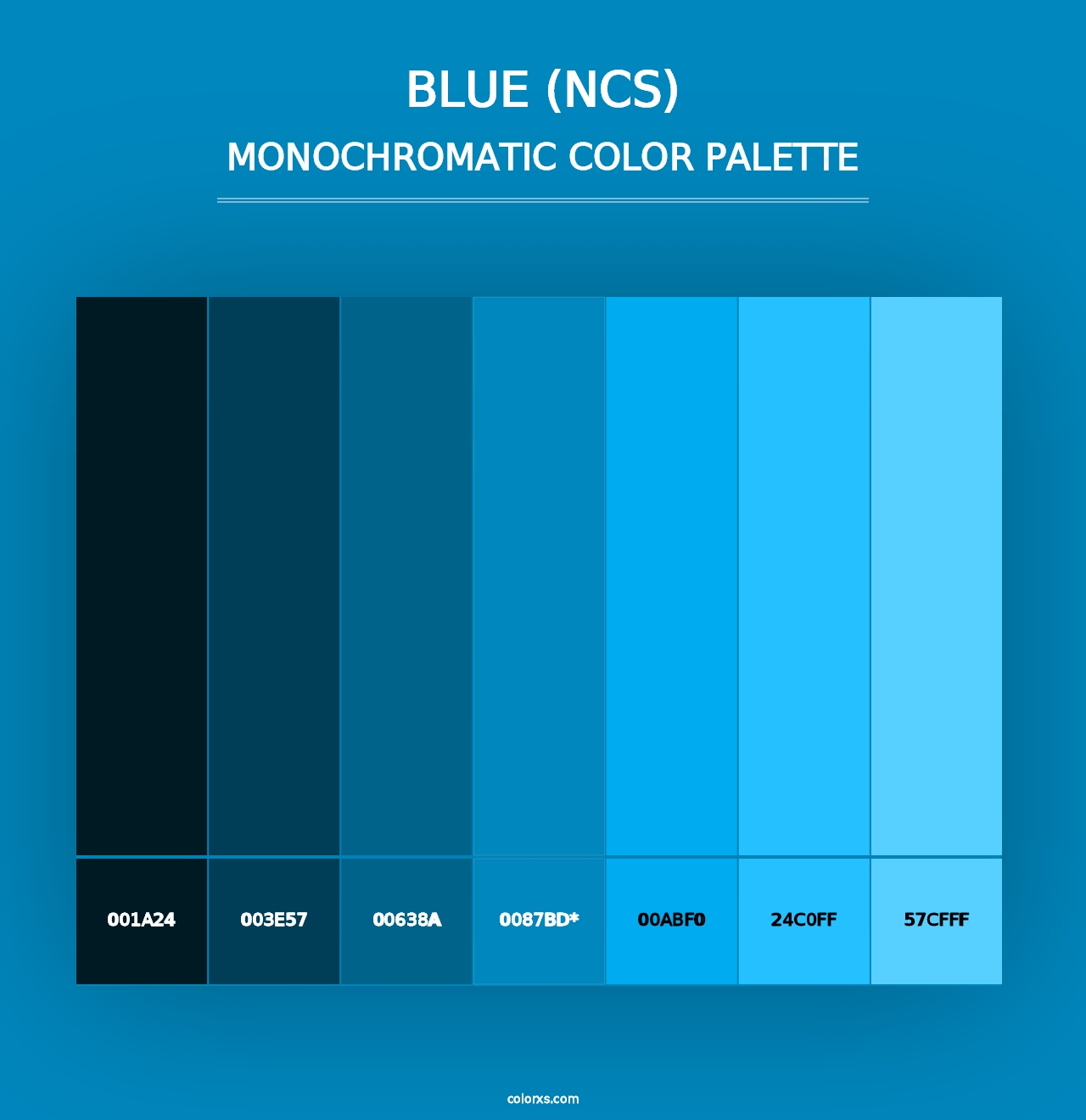 Blue (NCS) - Monochromatic Color Palette