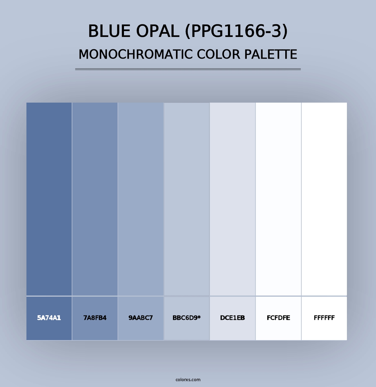 Blue Opal (PPG1166-3) - Monochromatic Color Palette