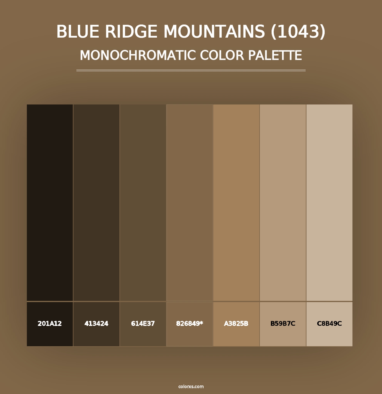 Blue Ridge Mountains (1043) - Monochromatic Color Palette