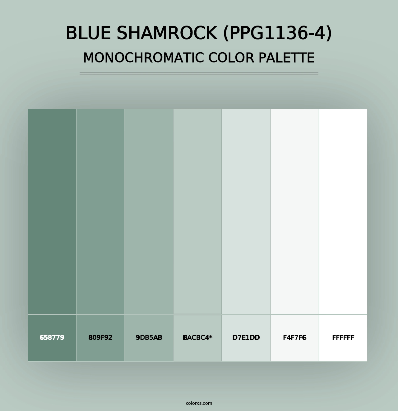 Blue Shamrock (PPG1136-4) - Monochromatic Color Palette