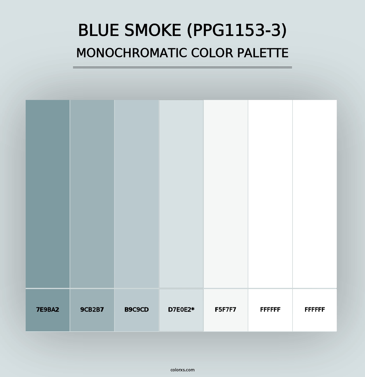 Blue Smoke (PPG1153-3) - Monochromatic Color Palette