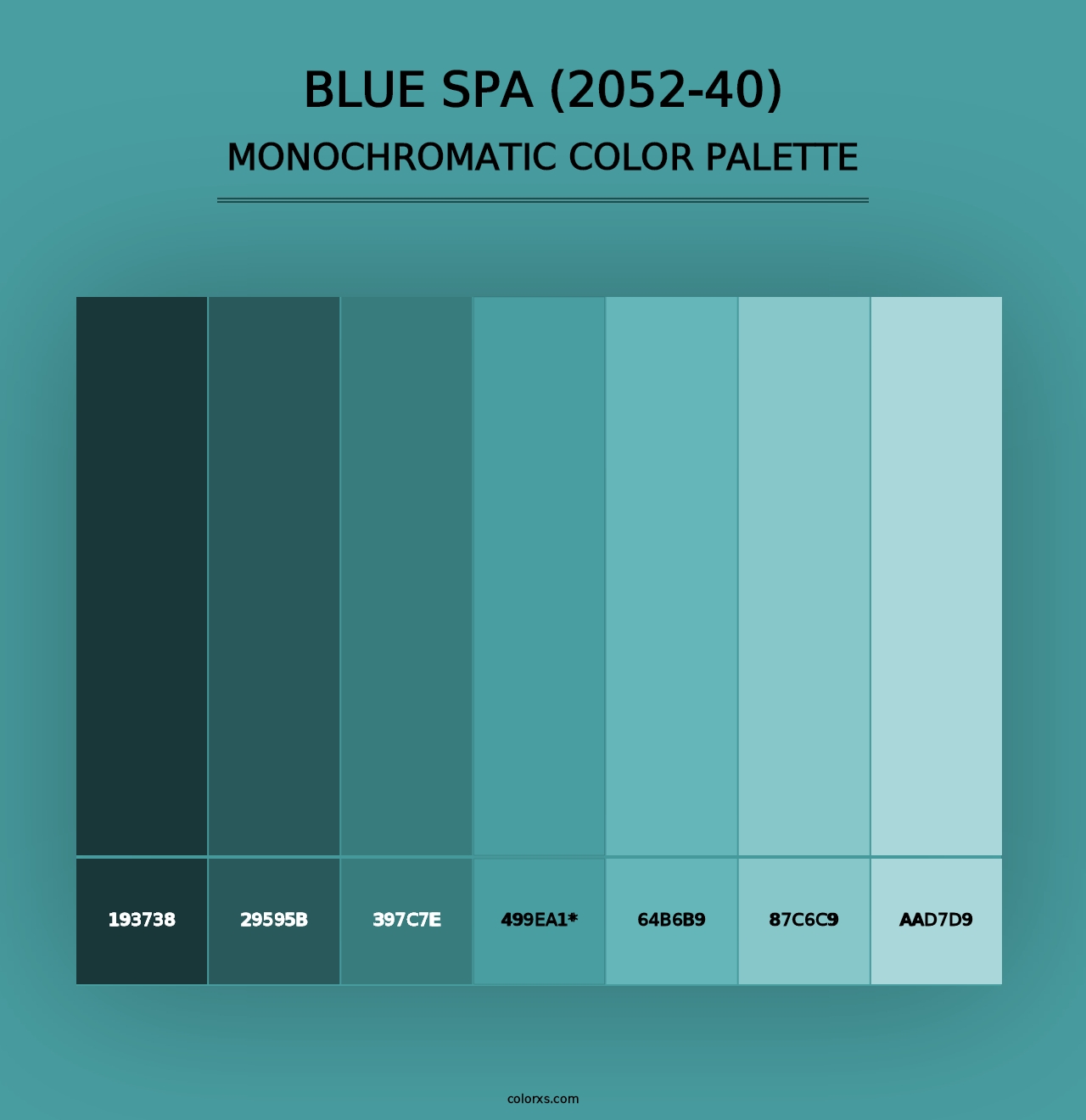 Blue Spa (2052-40) - Monochromatic Color Palette