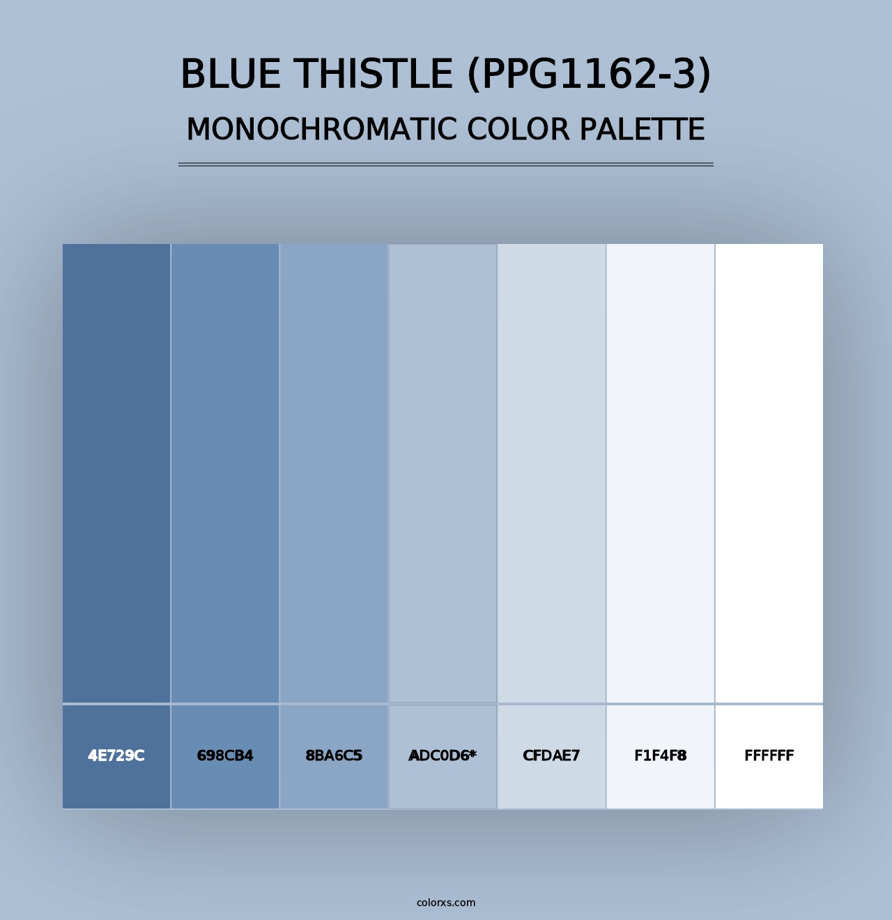 Blue Thistle (PPG1162-3) - Monochromatic Color Palette