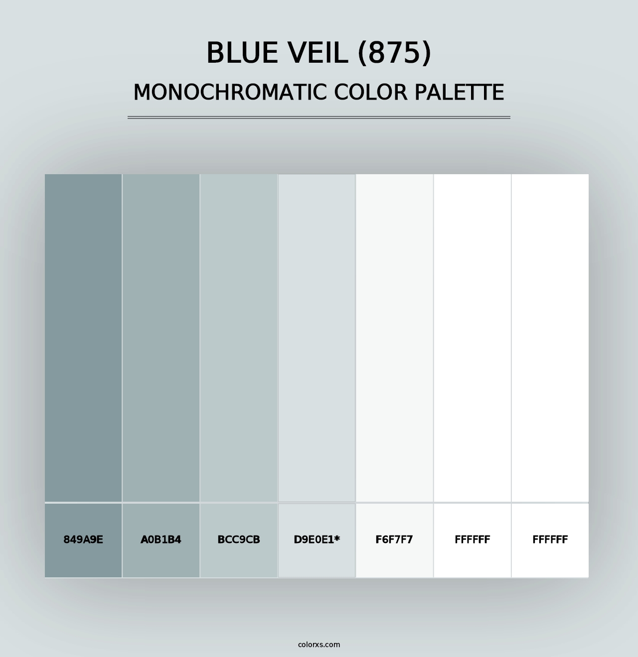 Blue Veil (875) - Monochromatic Color Palette