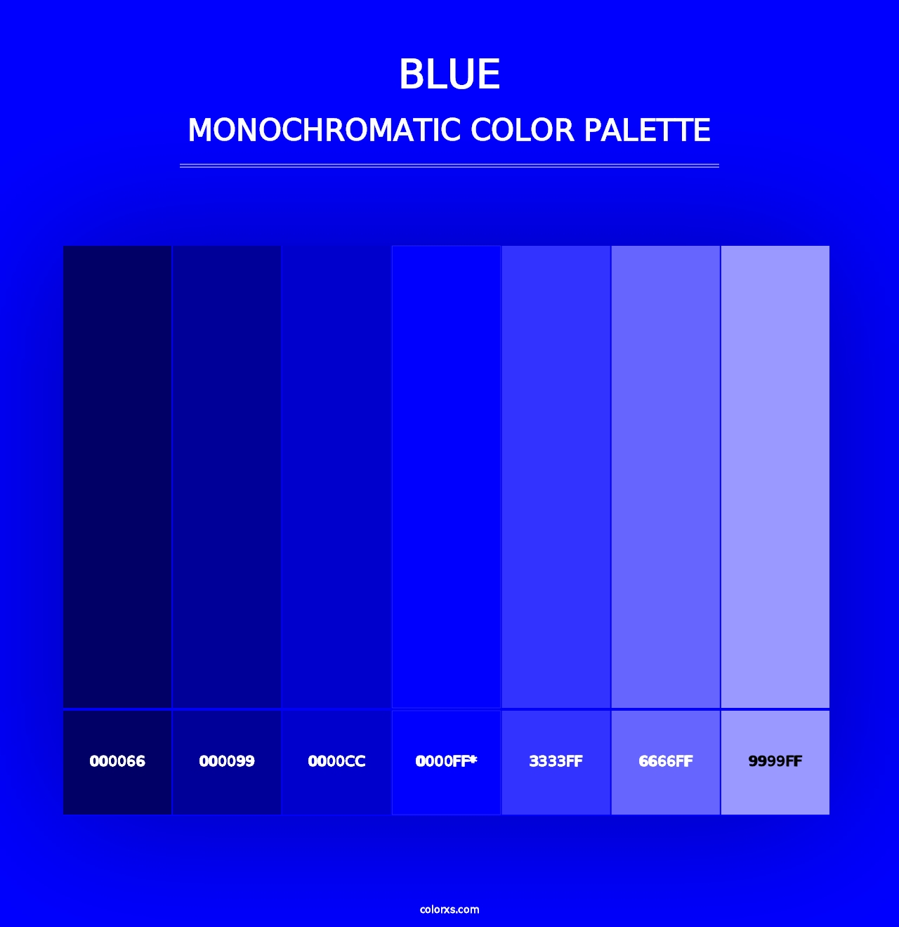 Blue - Monochromatic Color Palette