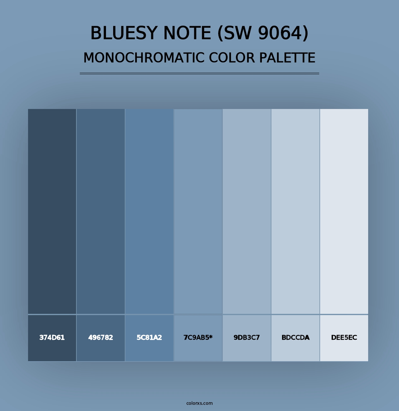 Bluesy Note (SW 9064) - Monochromatic Color Palette