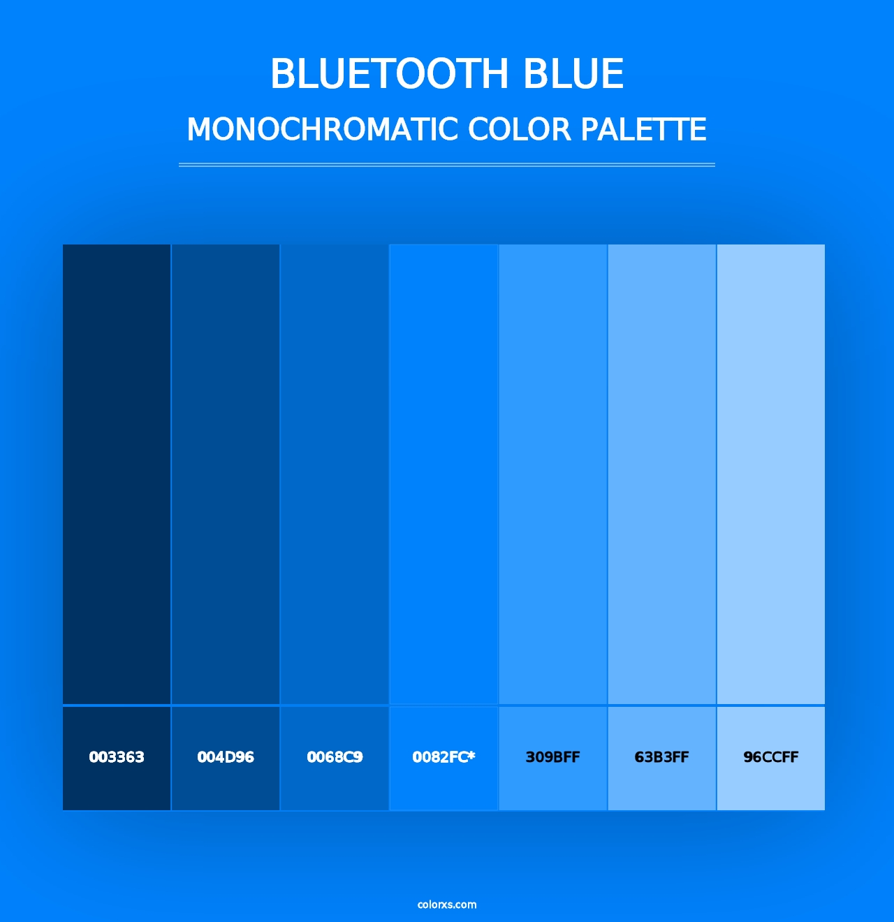 Bluetooth Blue - Monochromatic Color Palette